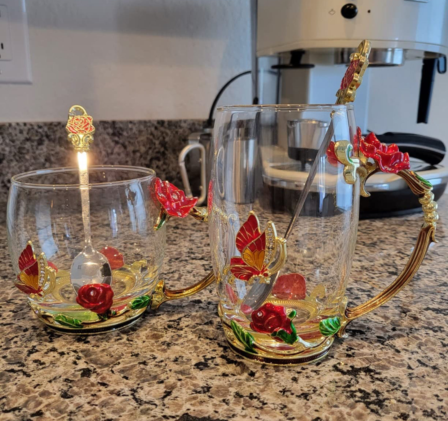 Give Me My Flowers 🌺 glass coffee mugs