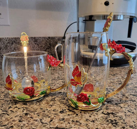 Give Me My Flowers 🌺 glass coffee mugs
